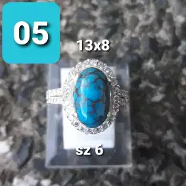 Cincin Perak wanita Pirus Mesir 05