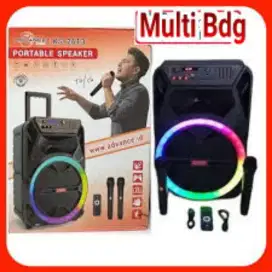 Speaker portabel 12inch bonus 2mic wireless