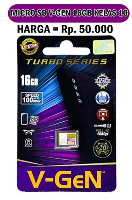 Micro SD V-Gen 16 GB Kelas 10 Turbo Series