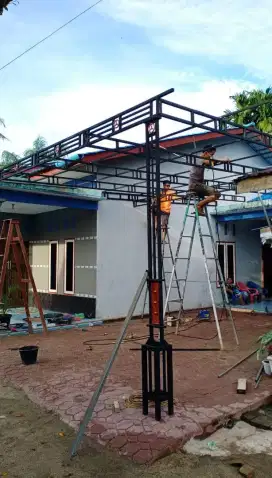 Jasa pemasangan kanopi baja hollow atap dan plafon