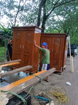 Lemari pakaian pintu 2 jati