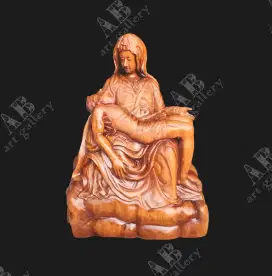 Patung Pieta Ukiran Kayu Jati