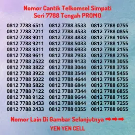 Nomor Cantik Kartu Perdana Telkomsel Simpati Seri 7788 XXAA Rapi Murah