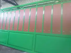 Pintu dorong motip kembang plat bending
