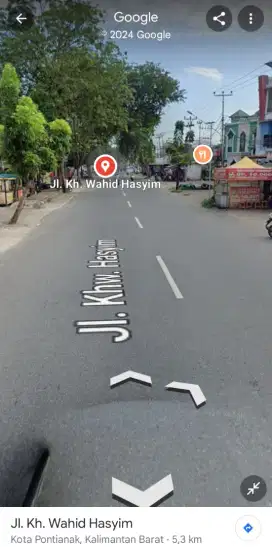 Tanah tepi jalan khw.wahid hasyim ukuran 65 x 24