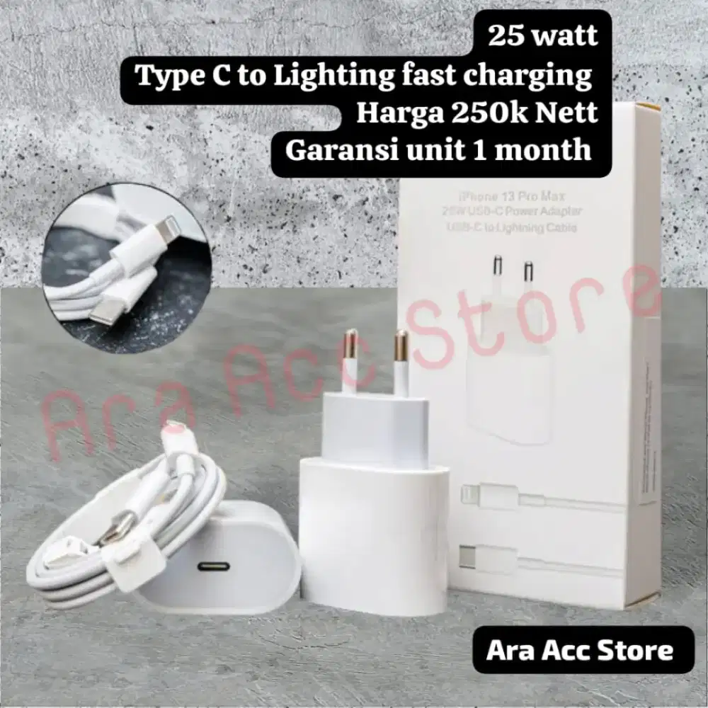 Charger iphone ready 20 watt dan 25 watt.