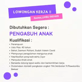 Lowongan kerja jaga anak 3 Tahun