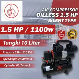 Kompresor Angin Oilless 1 HP 10 Liter kompresor Angin Silent 1hp