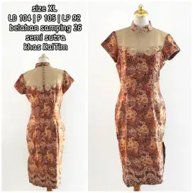 Baju cheongsam qibao semi sutra wanita size XL, preloved