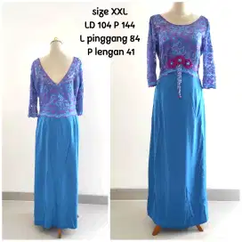 Baju dress terusan brukat wanita size XXL, preloved