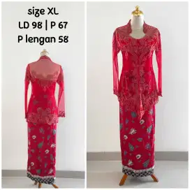 Kebaya tradisional set, premium size XL, preloved, like new