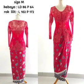 Kebaya tradisional set, premium size M, preloved, like new