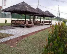 Saung bambu atap ijuk ukuran 3x3 harga satuan unit 13.000.000