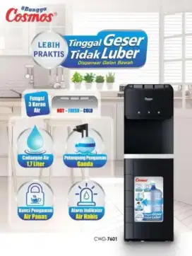 Cosmos Water Dispenser Galon Bawah CWD7601 3TOMBOL Panas Normal Dingin