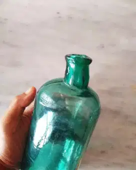 Botol biru unik kuno jadul vintage