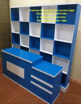 Set Paket Almari Lemari Rak Meja Kasir Londry Laundry Loundry Kayu #09