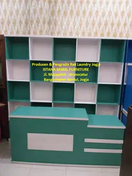 Set Paket Almari Lemari Rak Meja Kasir Laundry Loundry Londry Kayu #07