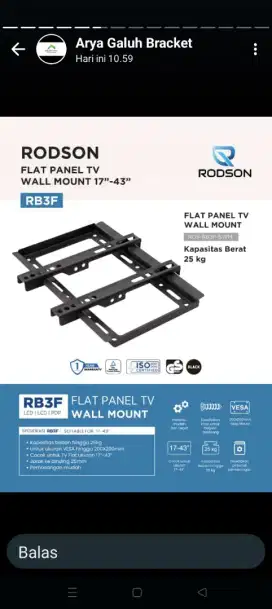Breket TV led 19-43+pasang