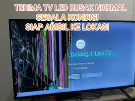 Terima tv led lcd rusak normal dsb