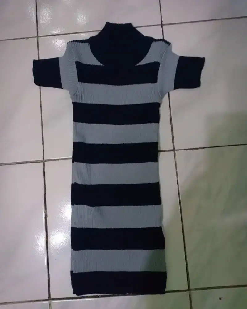 Dress Rajut Anak Hitam Mix Abu