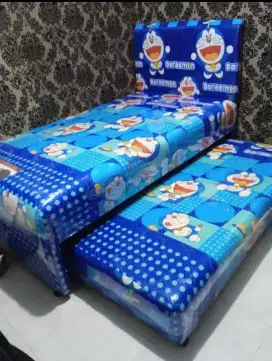 Kasur bed sorong doraemon biru