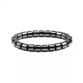 Gelang tangan kesehatan magnet hematite dark grey wanita butir 8mm gl4