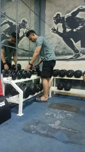 alat fitness barbell 2-20kg barbel beserta raknya