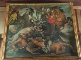 Lukisan Lawas Perang Romawi Kuno Oil On Canvas Istimewa Dan Terawat