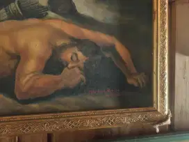 Lukisan Lawas Perang Romawi Kuno Oil On Canvas Istimewa Dan Terawat