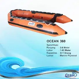 Perahu Karet Rescue Banjir Standar BPBD/SAR OCEAN 3.6mtr Kap 6 Orang