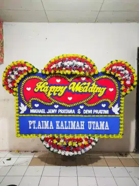 Rayakan Pernikahan dengan Bunga Papan Happy Wedding, Harga Hemat