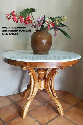 Meja Voyer Marmer antik diameter 100cm