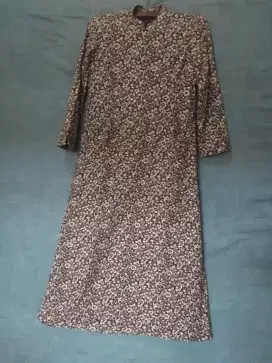 Gamis coklat bunga kecil