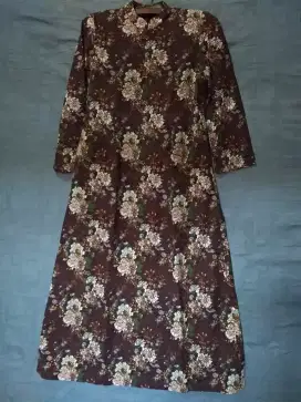 Gamis coklat bunga besar