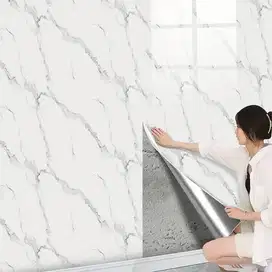 Wallpaper Dinding Vinyl Marble Roll Panel PVC Marmer 1,2m x 3m