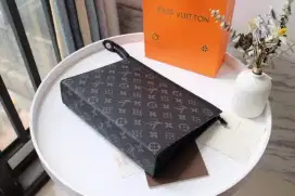 Clutch Lv Monogram Black Ori Leather