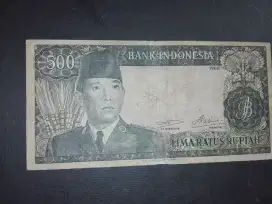 Uang kertas Seri Soekarno 500- 1960 .