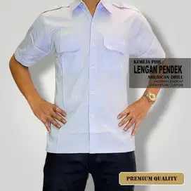 Kemeja PDH Putih Pangkat PNS ASN Putih Panjang/Pendek