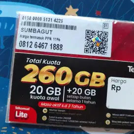 NOMOR CANTIK SIMPATI BONUS 260 GB SETAHUN .