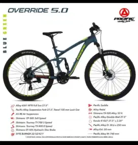 Sepeda MTB Pasific overide 5.0 full suspensi  masih dalam kotak