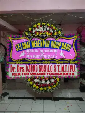 Bunga papan happy wedding pengiriman jabodetabek