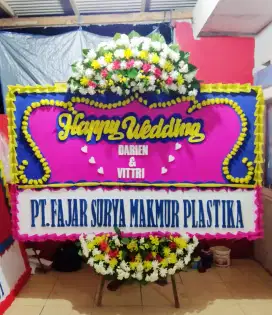 Bunga papan happy wedding pengiriman jabodetabek