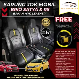 SARUNG JOK MOBIL HONDA BRIO SATYA/RS TERMURAH BAHAN MYO LEATHER