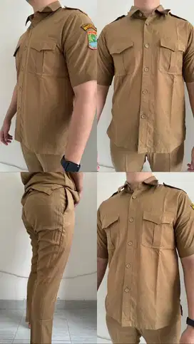 BAJU PDH KHAKI COKLAT PNS ASN PPPK Kantor Pemerintah Instansi