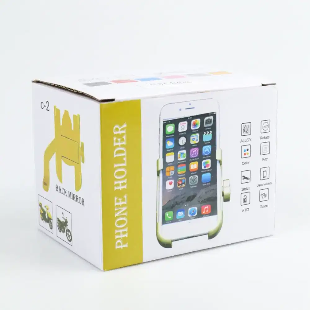 Phone Holder Sepeda/Sepeda Motor Besi Spion/Stang Besi (Bisa COD)