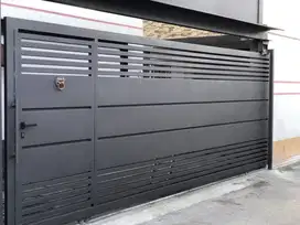 pagar rumah bahan plat warna hitam terbaru