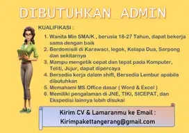 DIBUTUHKAN ADMIN