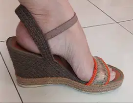 Sandal Wedges Wanita made in Spanyol original