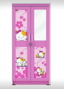 LEMARI PAKAIAN ANAK 2 PINTU ACTIV HAPPY KITTY LP 202