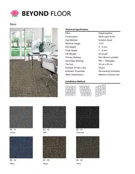 Karpet Tile Beyond Basic | Karpet Lantai Kantor/Apartemen/Hotel